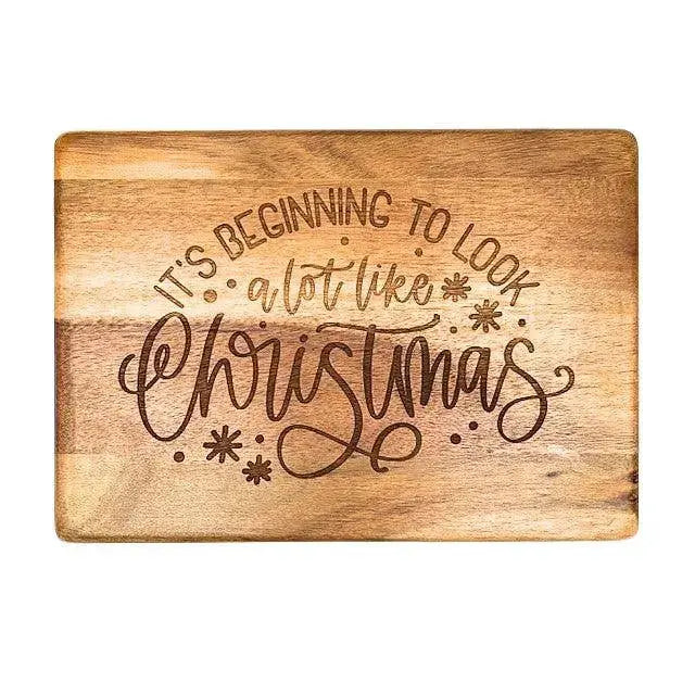 It's beginning to look a lot like Christmas engraved charcuterie board Lynn & Liana Designs