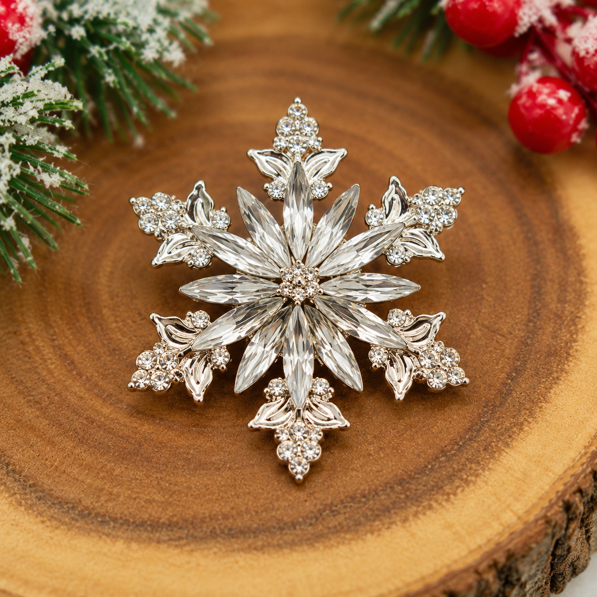 Large snowflake brooch Belle Box