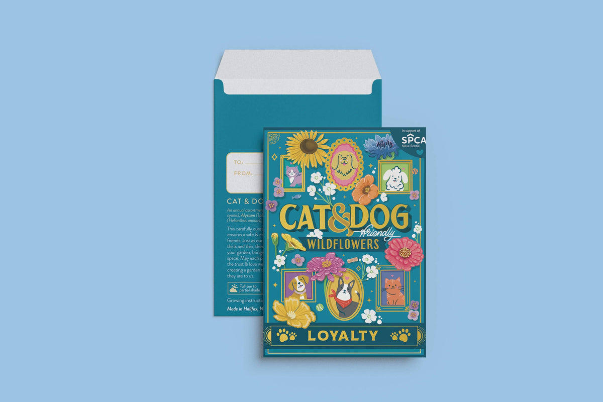 Seed Packet - Cat & Dog Wildflowers (Loyalty) - Gold Foil