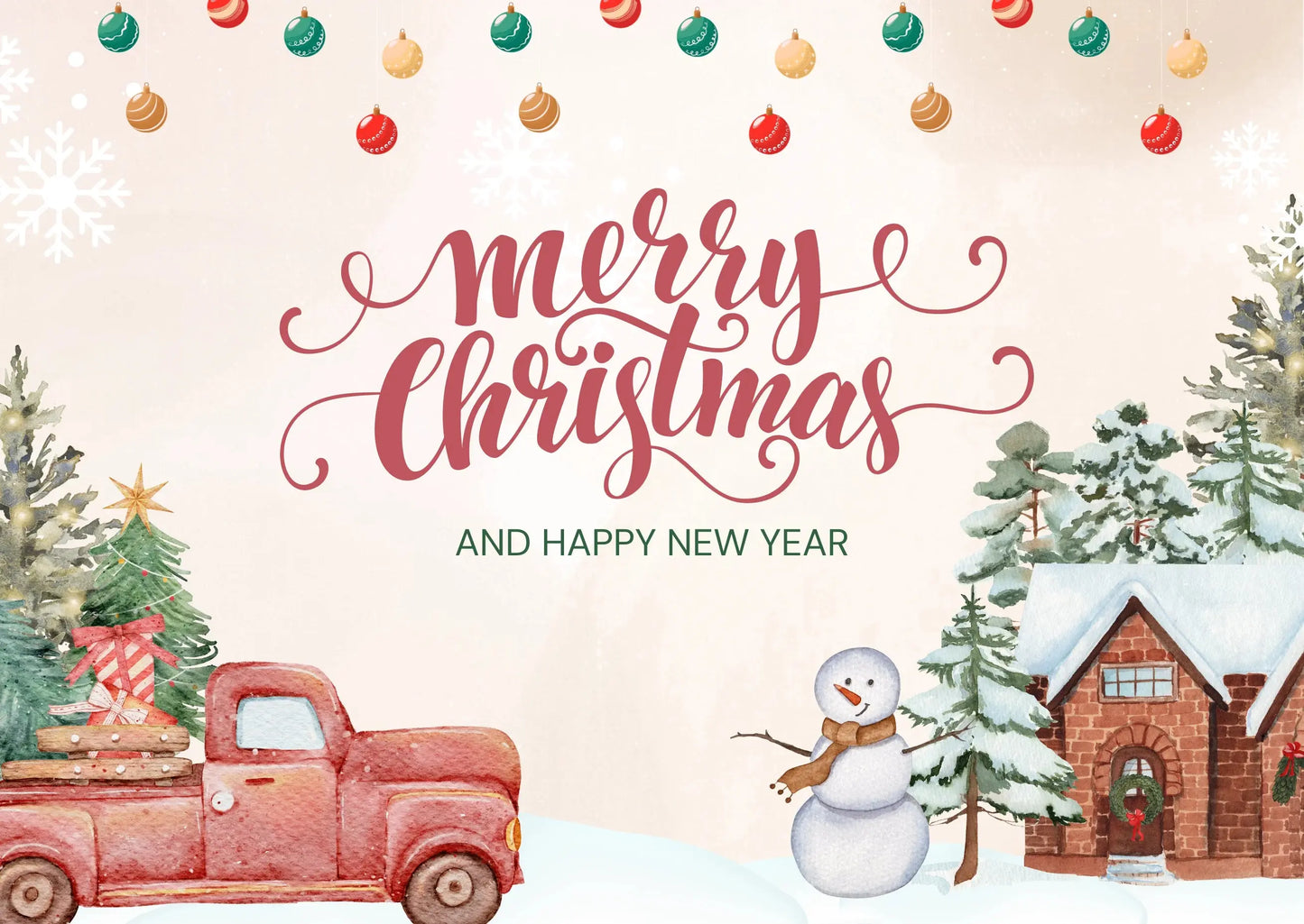 "Merry Christmas and happy new year" card My Store