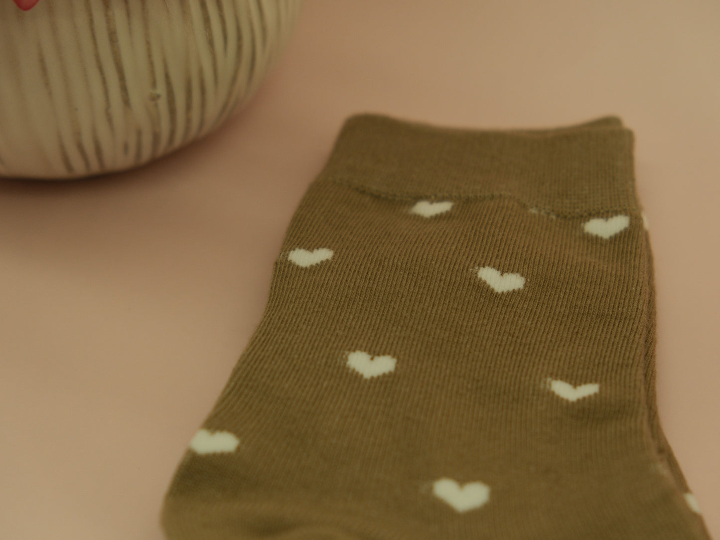 Brown heart socks