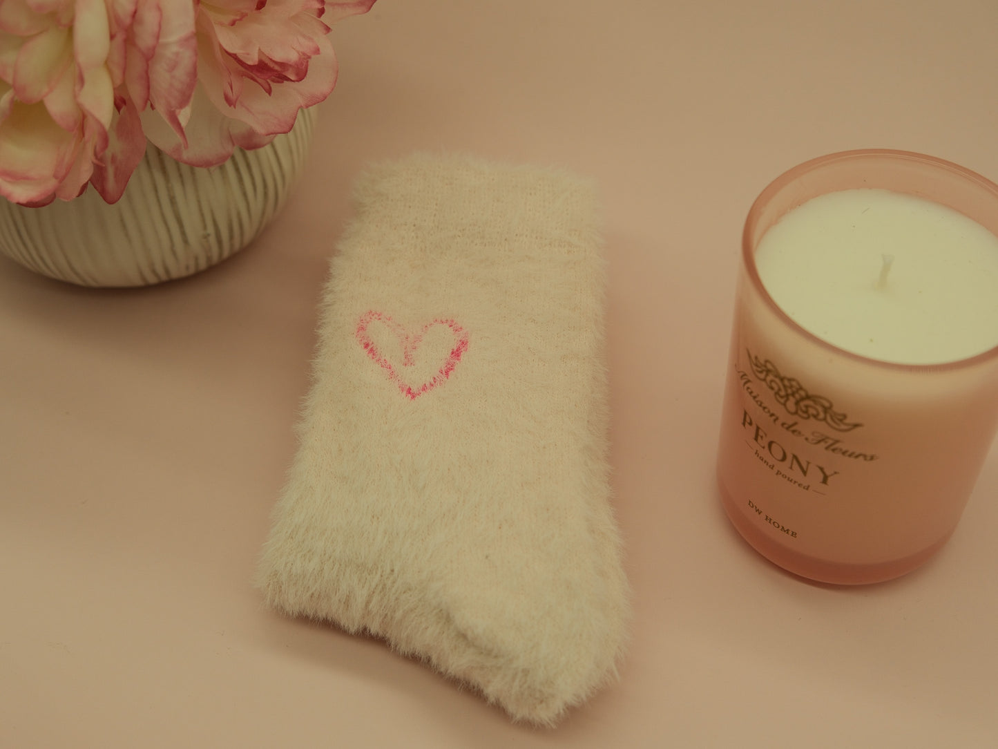 Luxury fluffy white socks