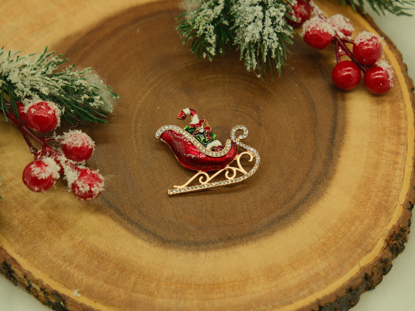 Santa's Sleigh brooch