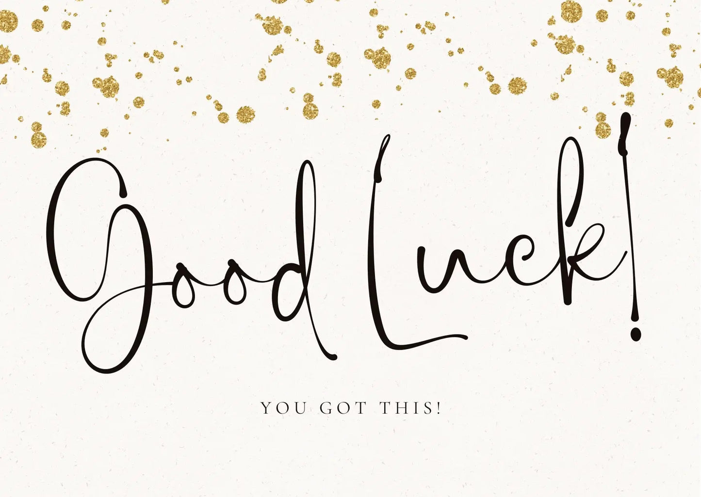 "Good luck" card - gold My Store