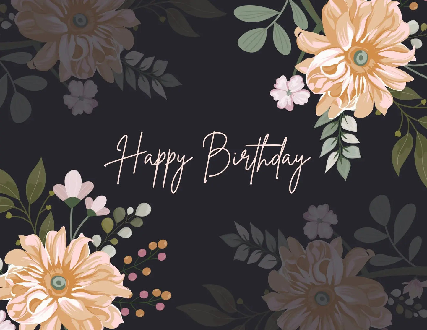 "Happy Birthday" card - black My Store