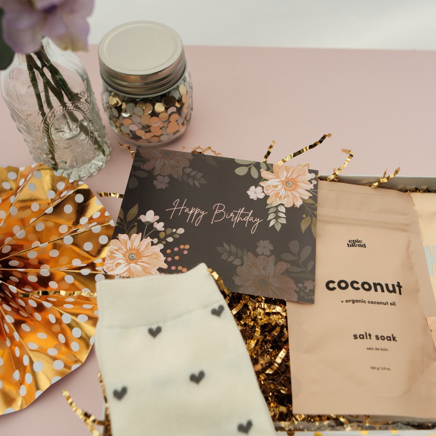 Happy Birthday Girl (5 items) - gold