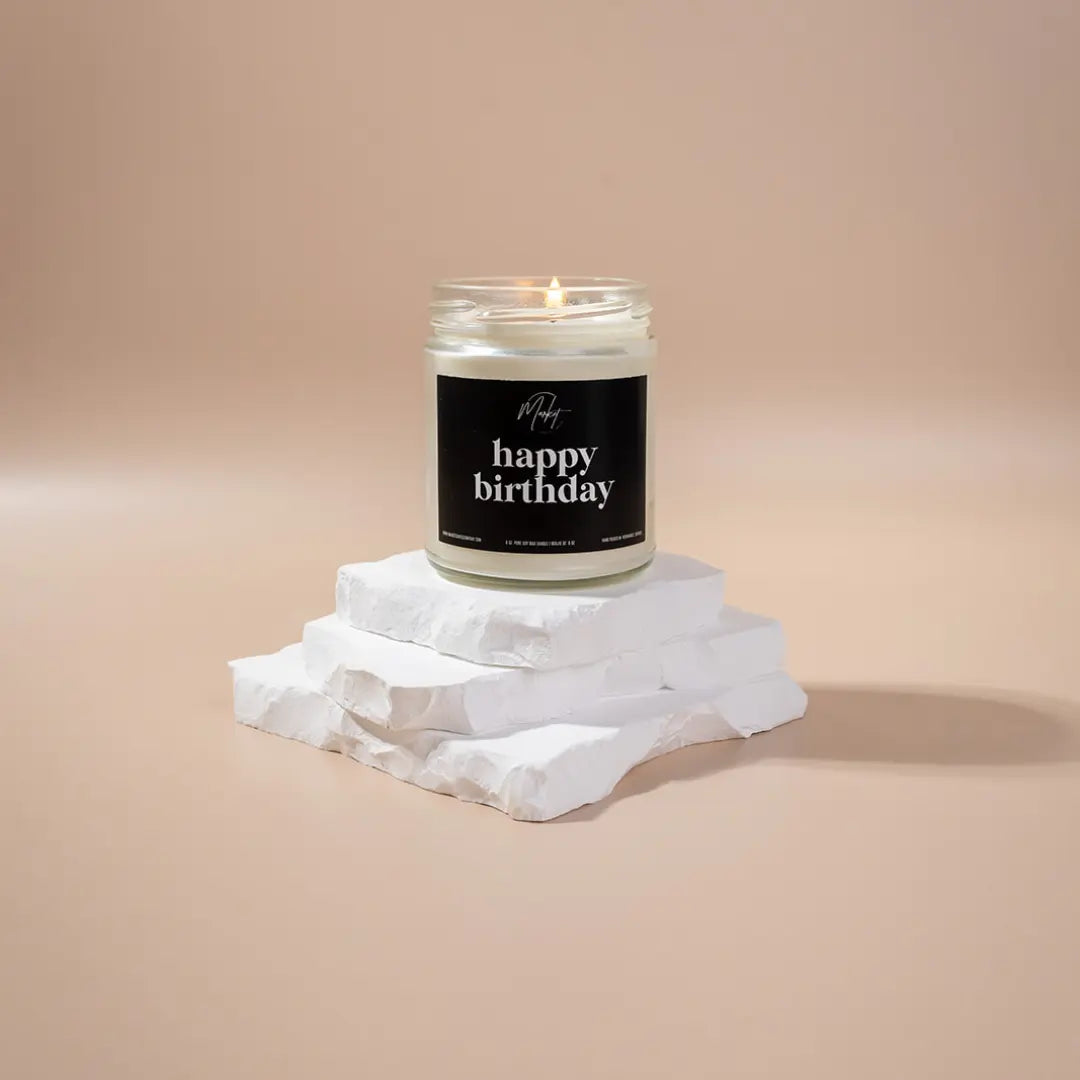 HAPPY BIRTHDAY - BLACK - SOY CANDLE Market Candle Company