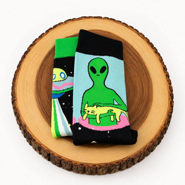 Alien Cat Men’s socks My Store