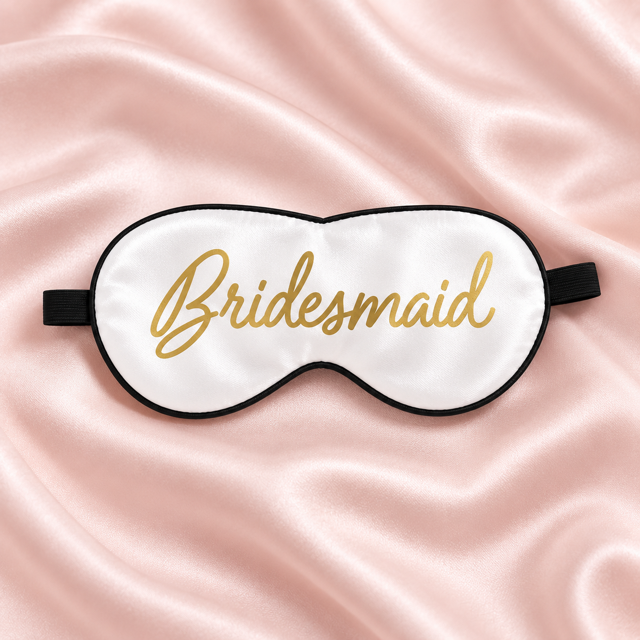 Satin Bridesmaid Sleep Mask - White Belle Box