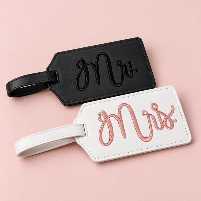Mr and Mrs luggage tags Belle Box