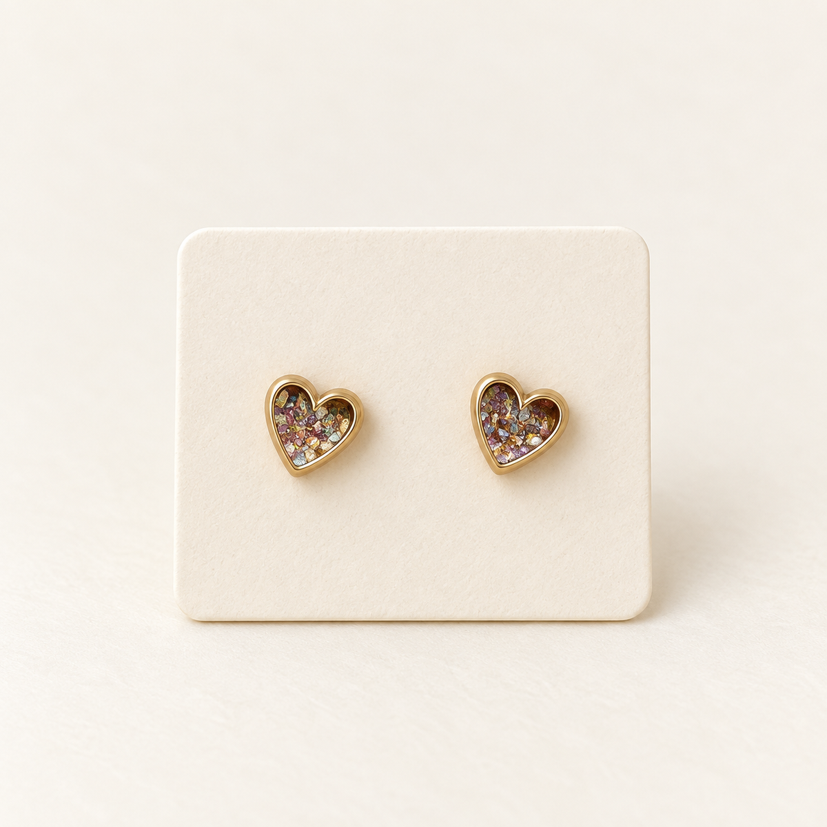 Multi coloured heart studs Belle Box