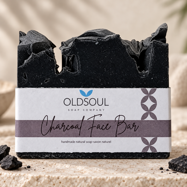 Charcoal face bar handmade luxury soap by The Old Soul Soap Co My Store