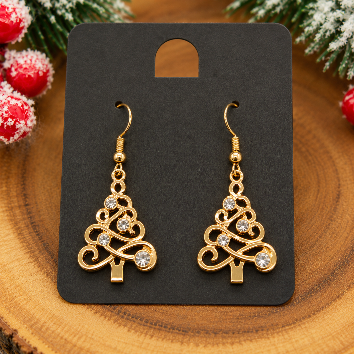 Christmas tree and diamante earrings Belle Box