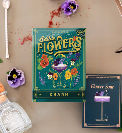 Seed Packet - Edible Flowers with cocktail recipe (Charm)