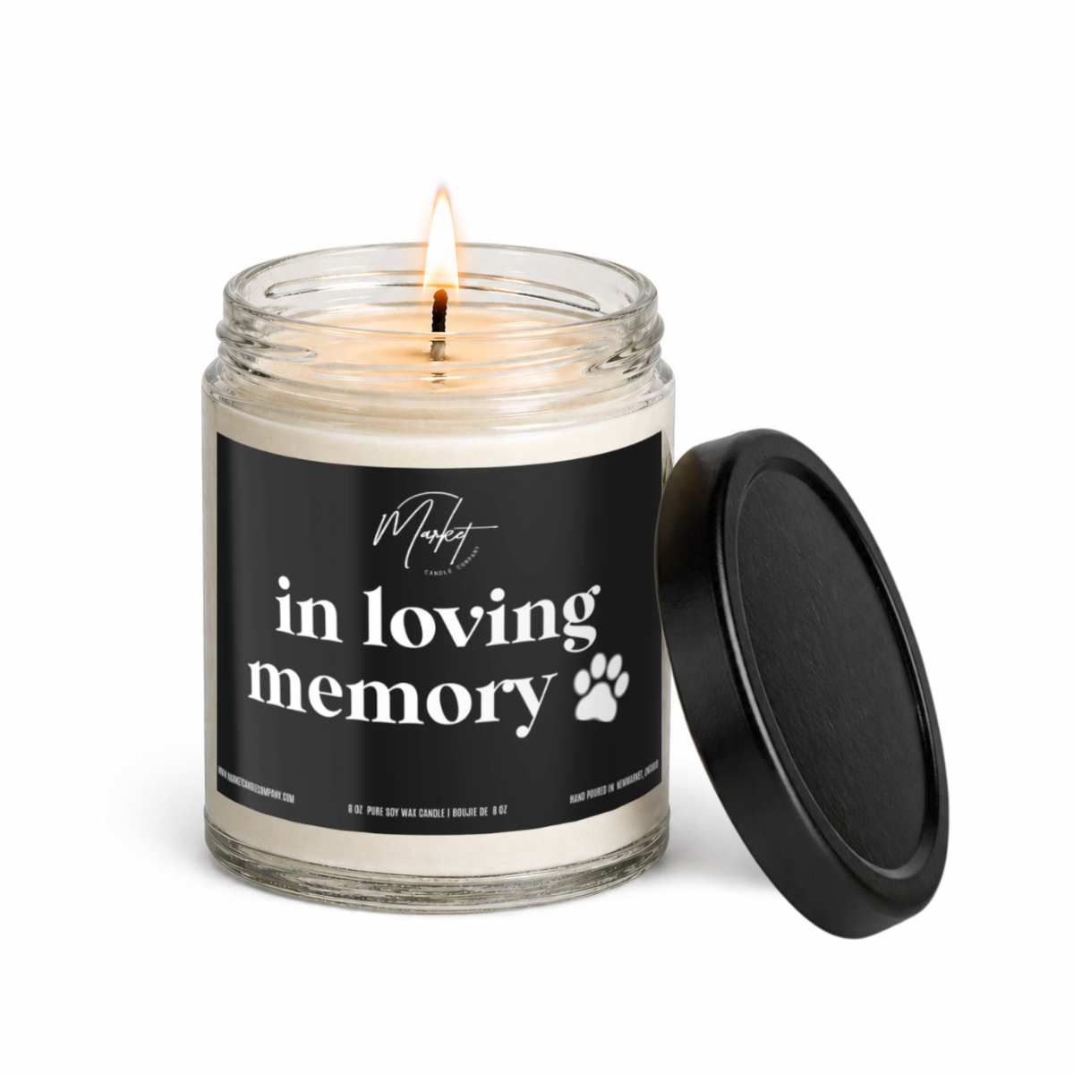 IN LOVING MEMORY PET / PAW PRINT -  SOY CANDLE