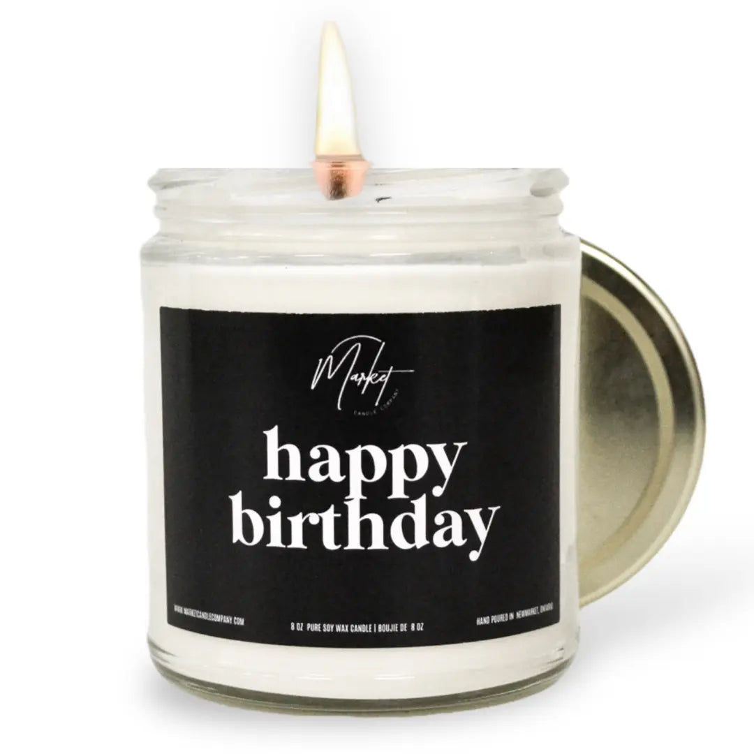 HAPPY BIRTHDAY - BLACK -  SOY CANDLE Market Candle Company