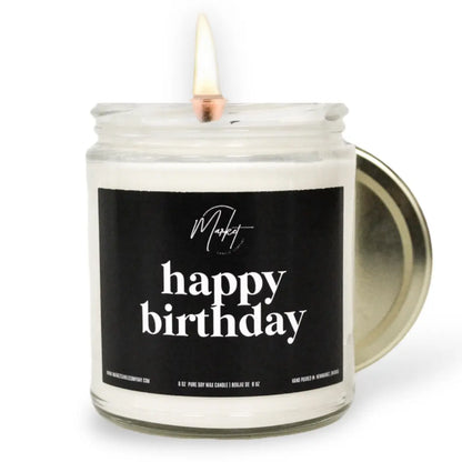 HAPPY BIRTHDAY - BLACK -  SOY CANDLE Market Candle Company