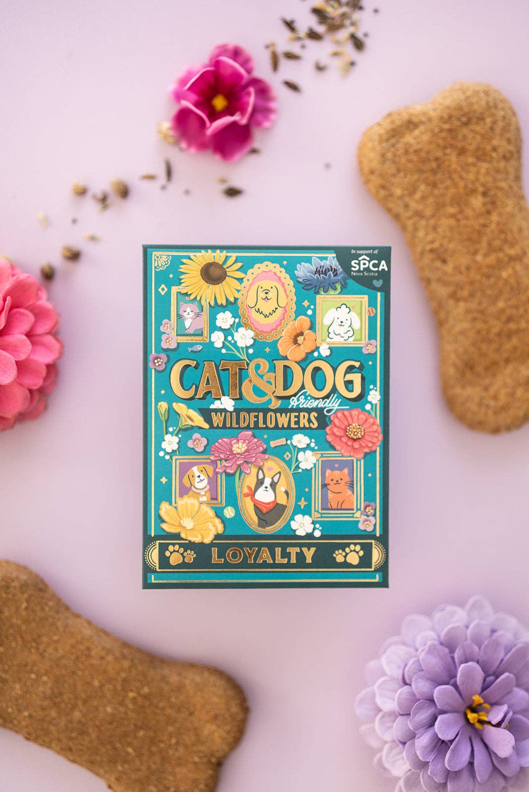 Seed Packet - Cat & Dog Wildflowers (Loyalty) - Gold Foil