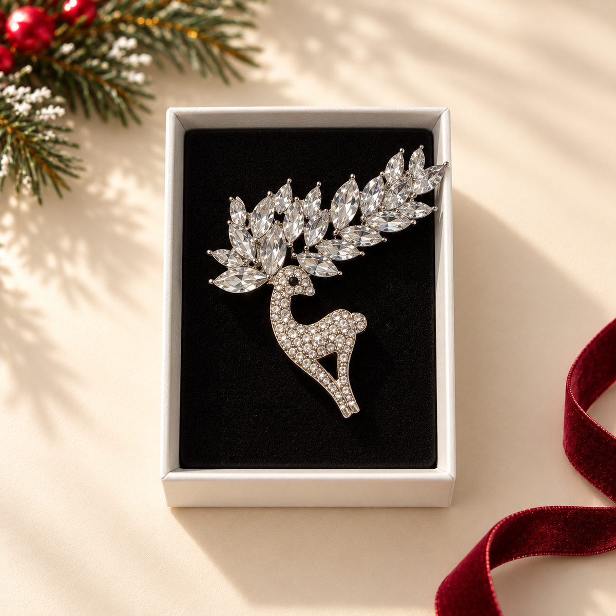 Reindeer brooch Belle Box