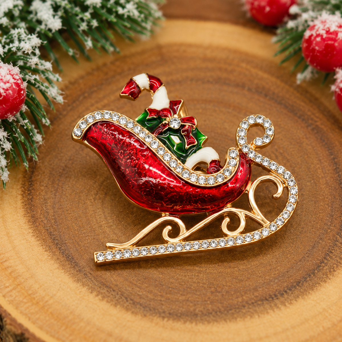 Santa's Sleigh brooch Belle Box