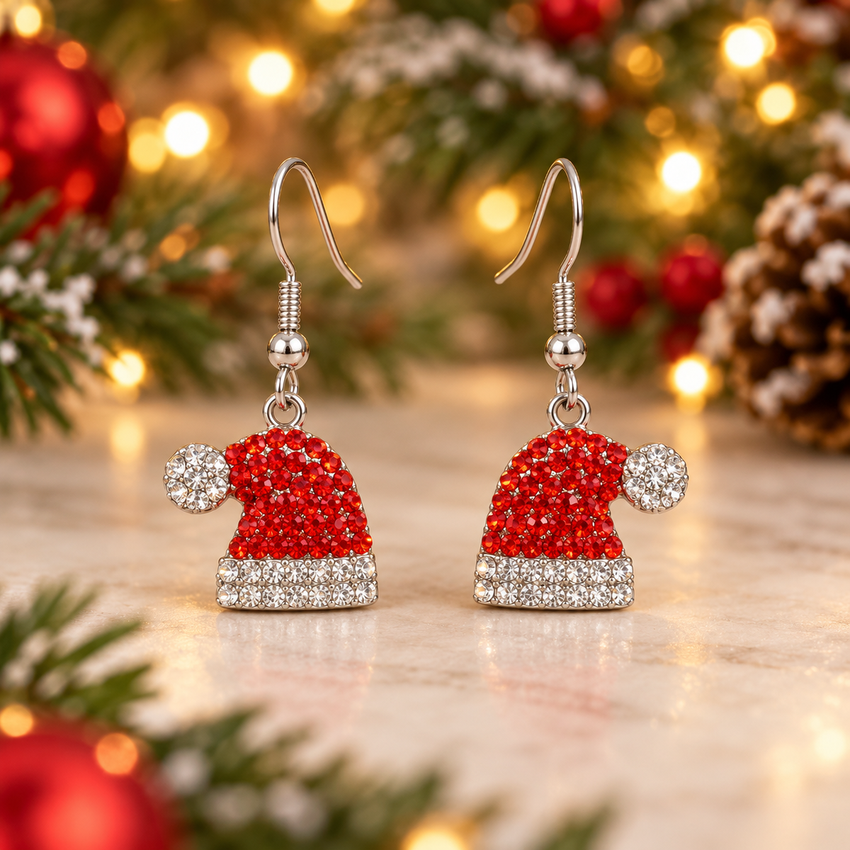 Santa hat earrings Belle Box