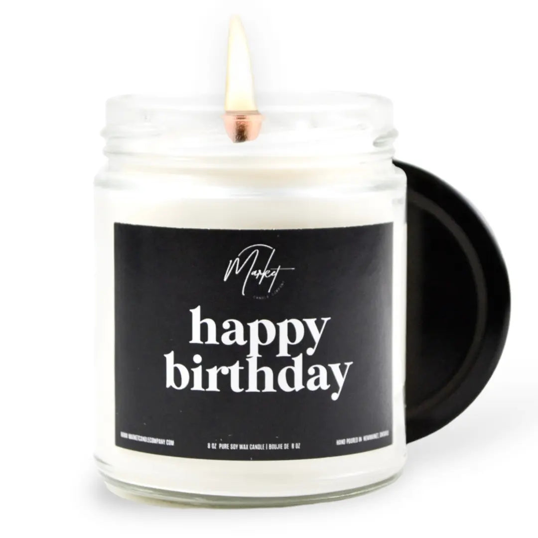 HAPPY BIRTHDAY - BLACK -  SOY CANDLE Market Candle Company