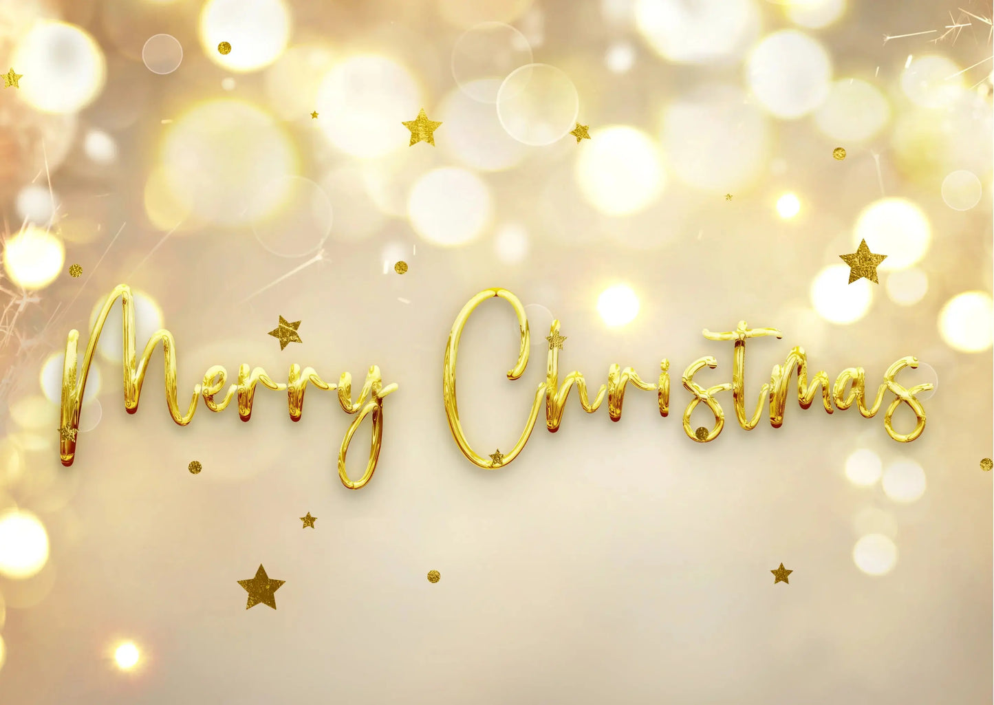 "Merry Christmas" card - gold My Store