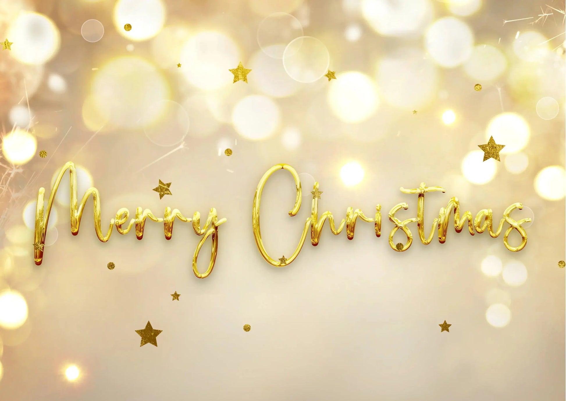 "Merry Christmas" card - gold My Store