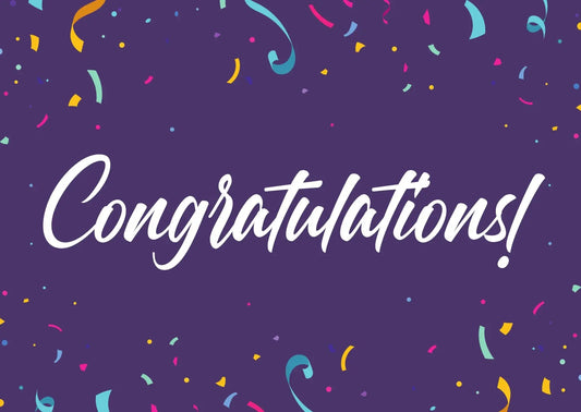 "Congratulations" card - purple My Store