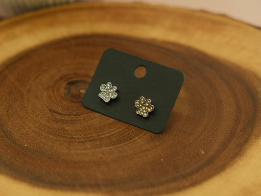 Paw print crystal earrings