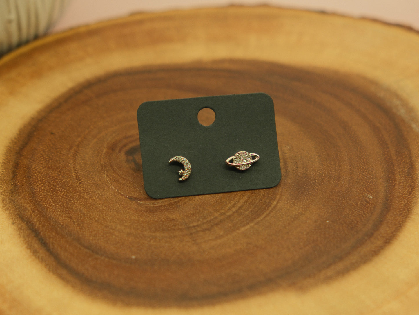 Moon and stars crystal earrings