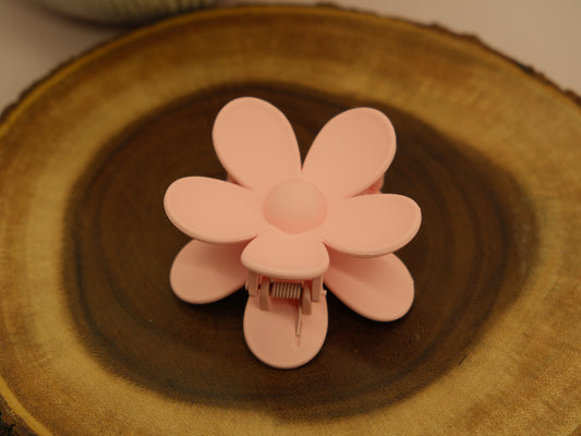 Light pink flower hair claw - large