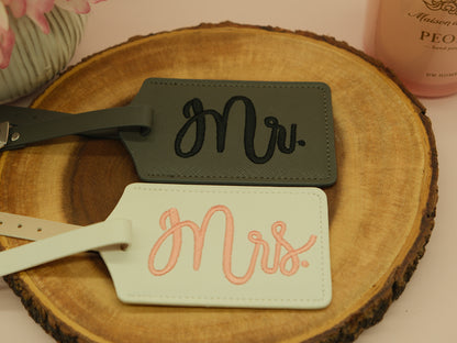 Mr and Mrs luggage tags