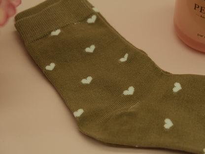 Brown heart socks