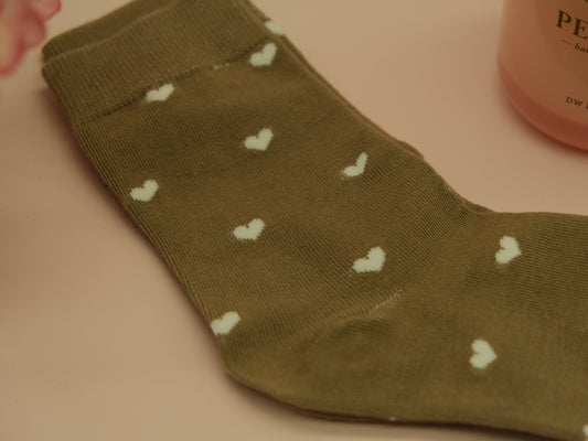 Brown heart socks
