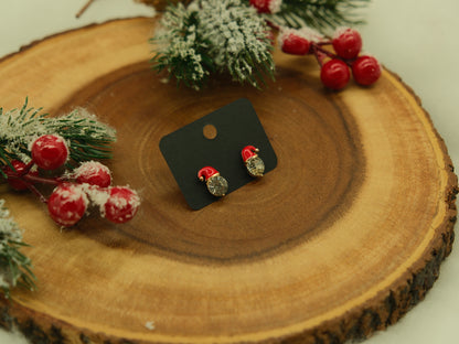 Santa hat crystal earrings