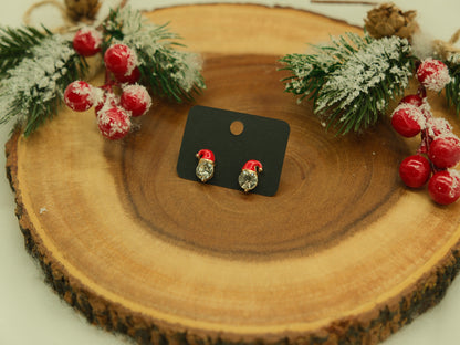 Santa hat crystal earrings