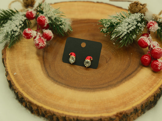 Santa hat crystal earrings