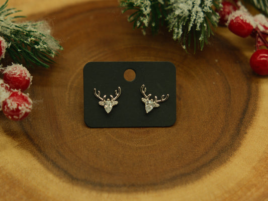 Large reindeer antler earrings