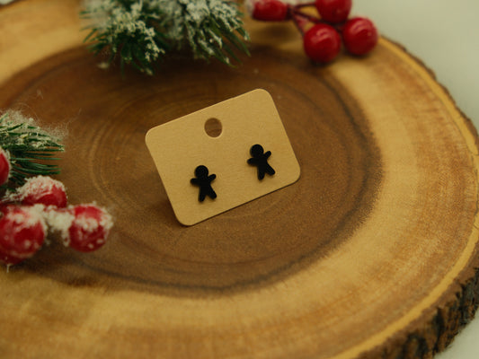 Gingerbread man earrings - black