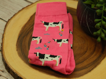 Cow socks - pink