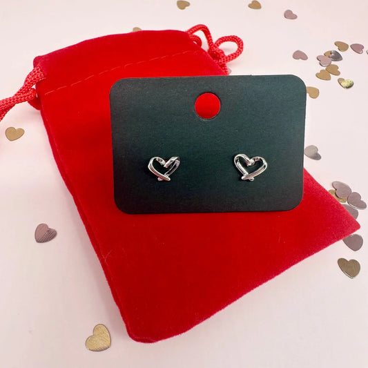 Silver heart earrings Belle Box