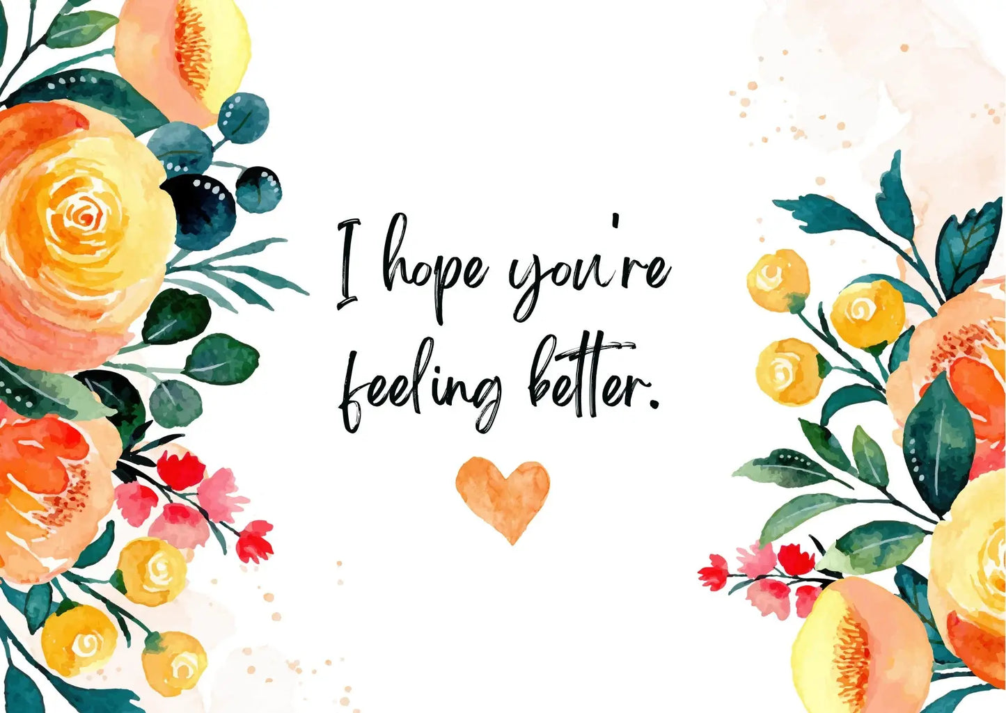 "Get well soon" card - orange My Store