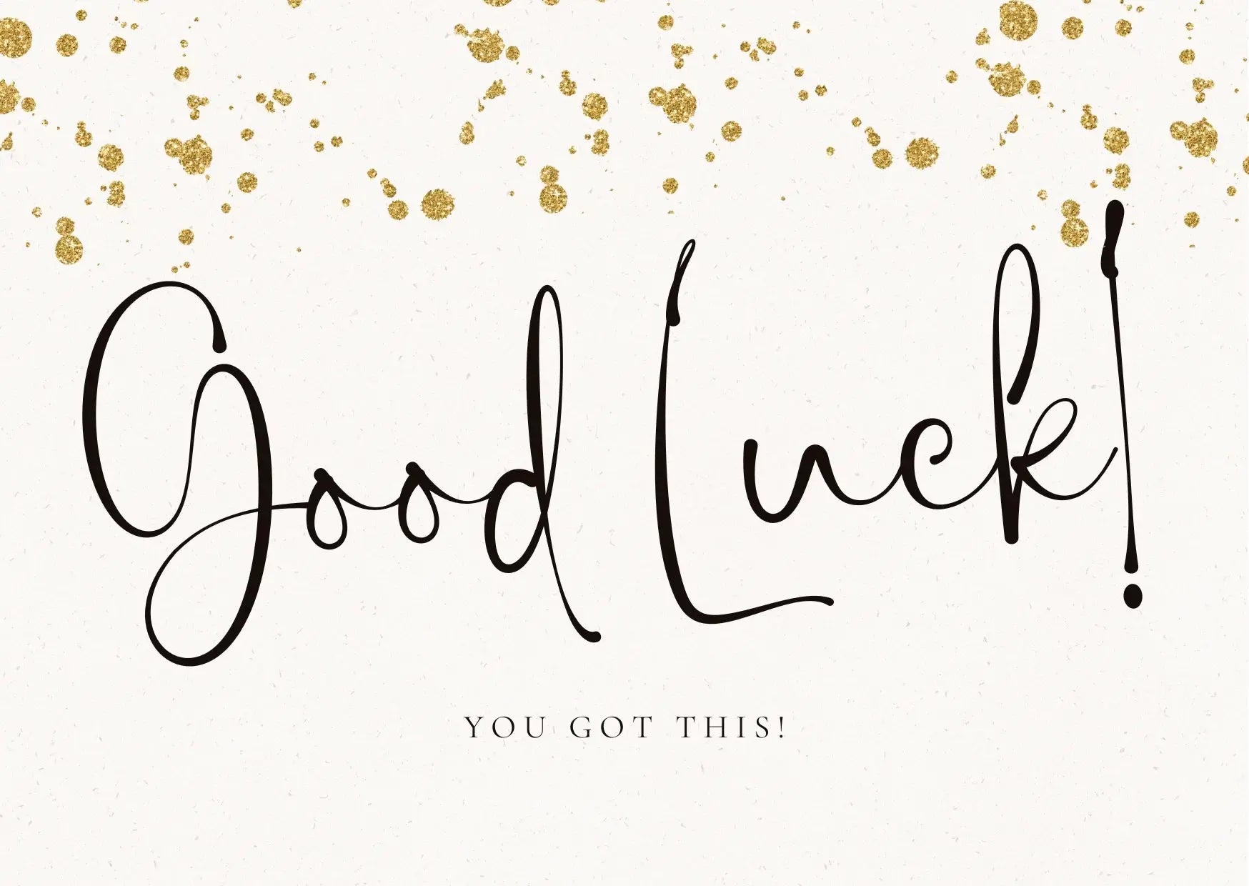 "Good luck" card - gold My Store