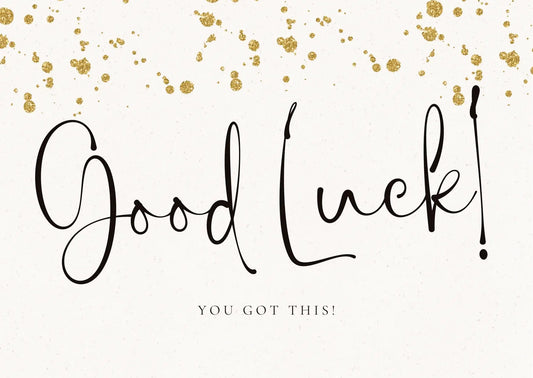 "Good luck" card - gold My Store