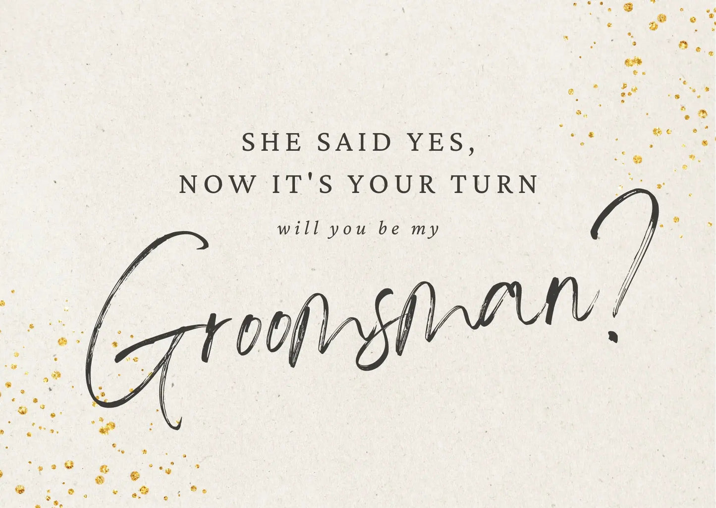 "Will you be my Groomsman?" card - gold My Store