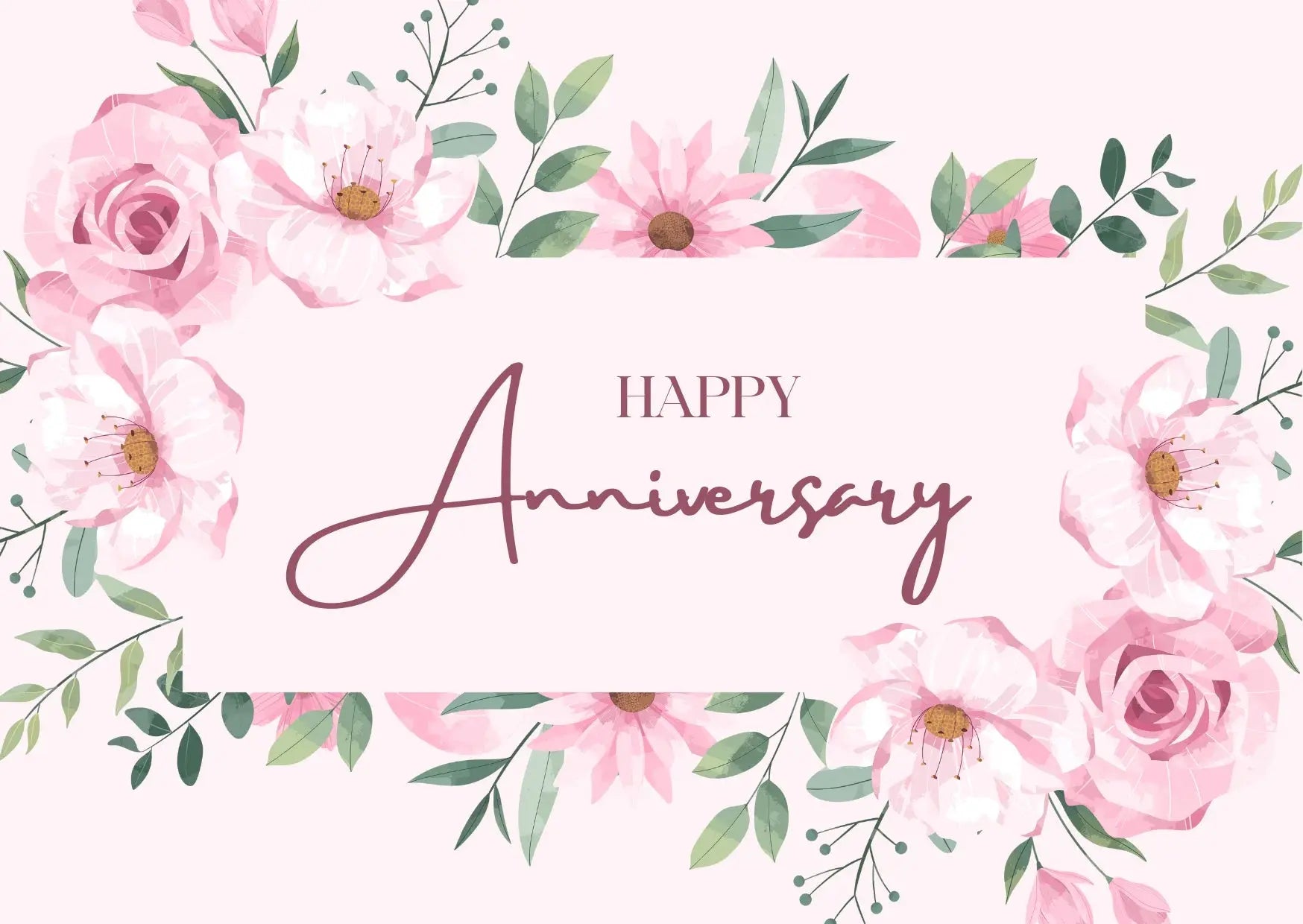 "Happy Anniversary" card - pink My Store