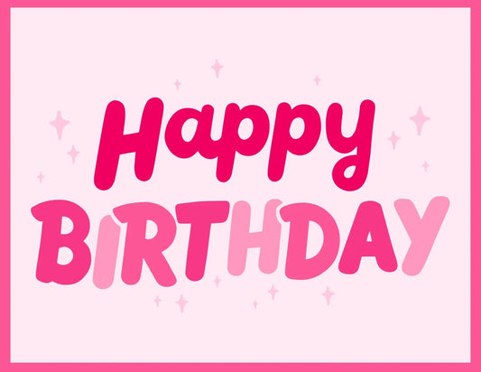 "Happy Birthday" card - pink My Store