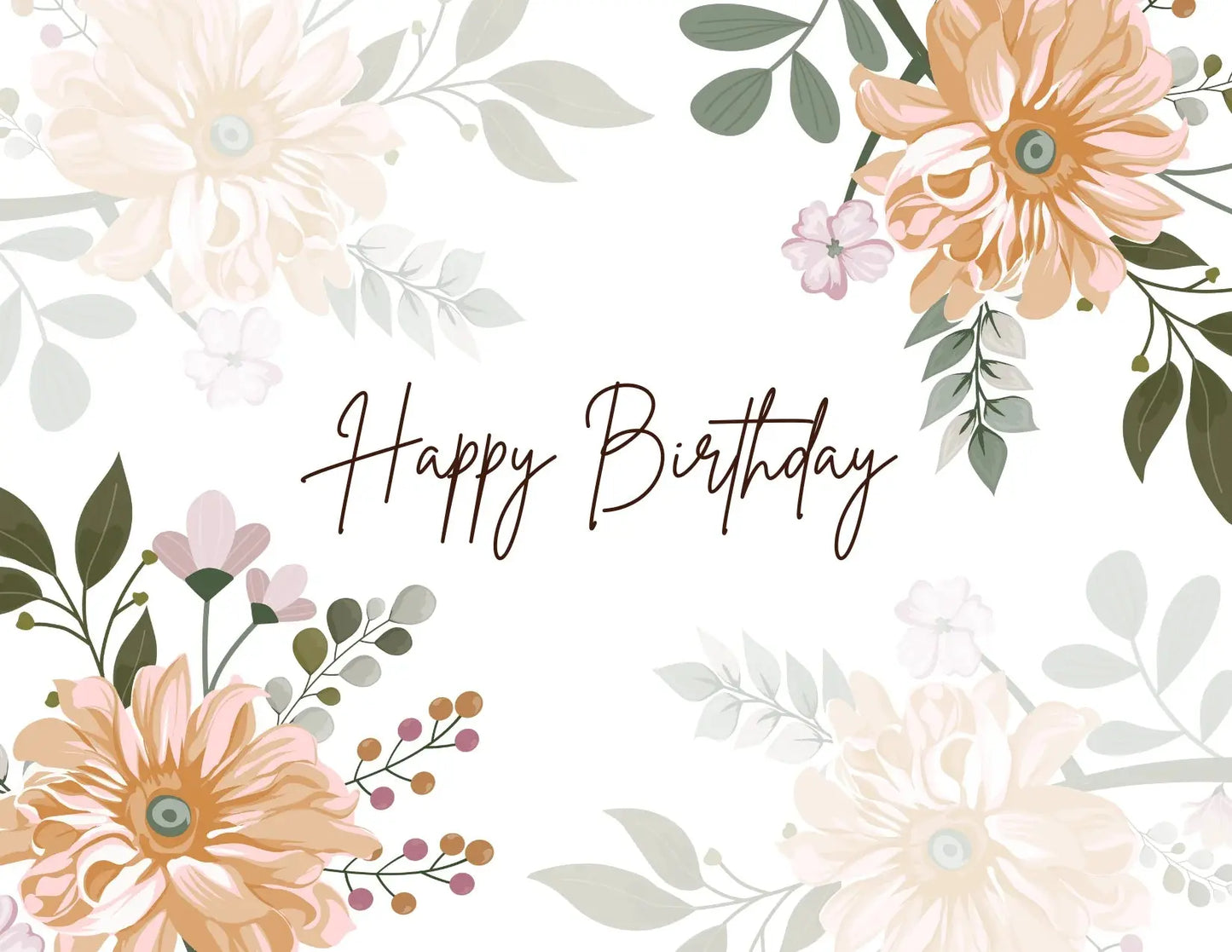 "Happy Birthday" card - white My Store