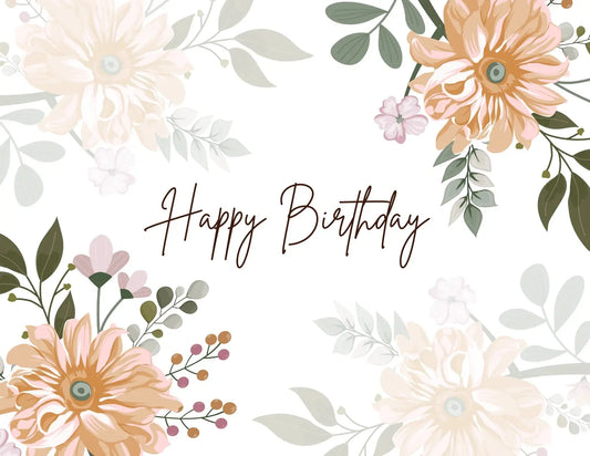 "Happy Birthday" card - white My Store